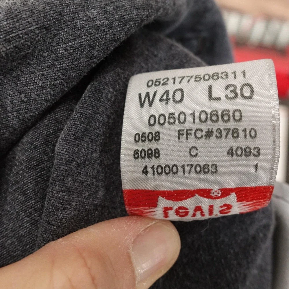 Levis 501 Jeans Mens 38x29 (40x30) Gray Charcoal Wash Straight Denim Pants